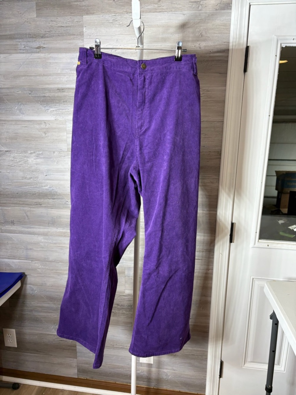 Woman Within Purple Corduroy Trousers - Deep Violet Straight Leg 1293 - Picture 2 of 11